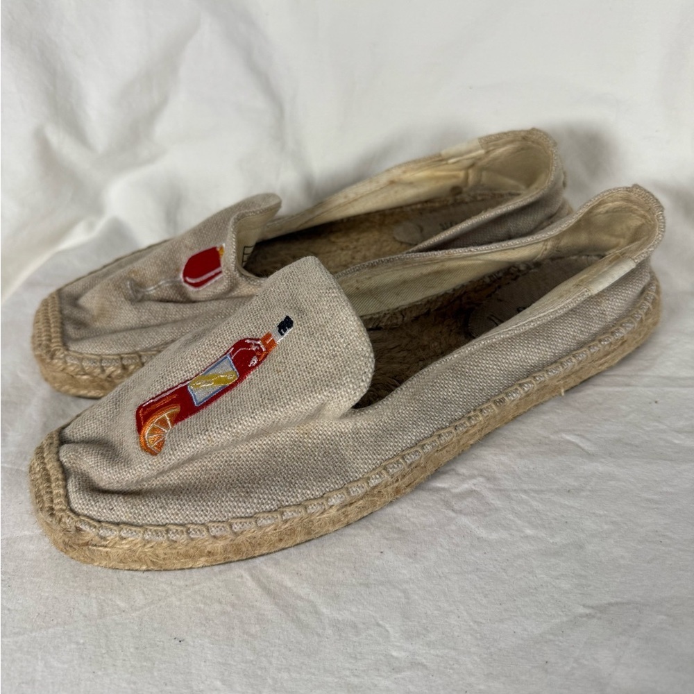 Soludos Embroidered Canvas Aperol Spritz Espadrille Flats 8 - Picture 6 of 11